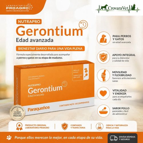 Nutrapro Gerontium Vitaminas Minerales Perros Gatos Senior - Image 2
