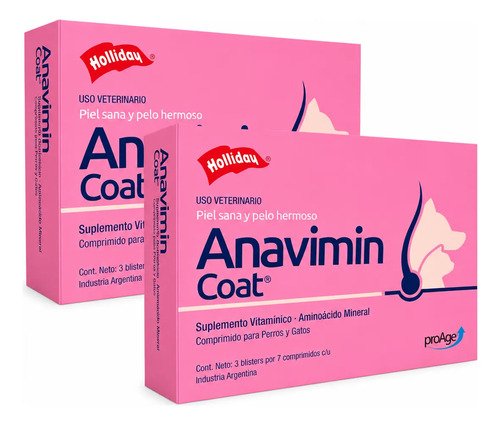 Anavimin Coat Perros Gatos Caída De Pelo Brillo X2