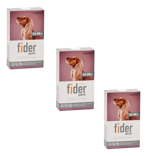 Pipeta Fider Point 11 A 20kg X3 Unid Perro Pulgas Garrapatas Naranja Claro
