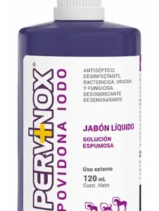 Pervinox 120ml Jabonoso Antiséptico Perro Gato Heridas Pervinox Jabon X120ml