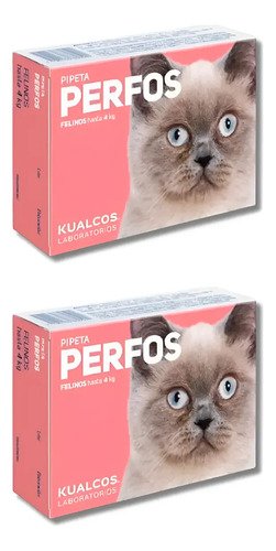 Pipeta Gatos Kualcos Perfos Pulguicida Hasta 4 Kg X2 Unid Rosa