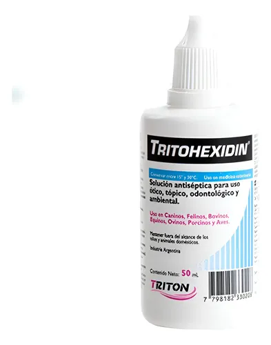 Tritohexidin Ótico 50ml Gotas Para Otitis En Perros Y Gatos Blanco