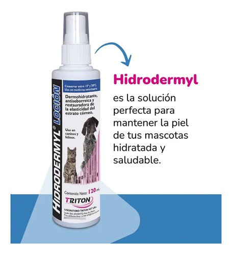 Hidrodermyl Loción Hidratante Antiseborreico Perros Y Gatos Agua - Image 3
