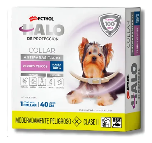 Collar Perros Chico Halo Ecthol Anti Pulgas Garrapatas 40 Cm Agua