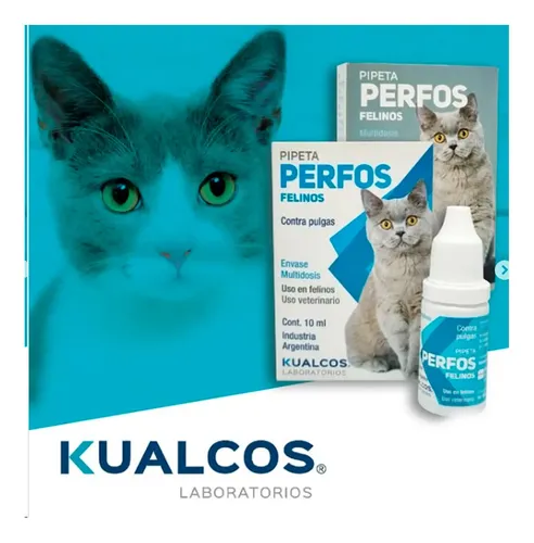 Pipeta Perfos Multidosis Gatos Pulguicida Kualcos X 3u. Azul Acero - Image 3