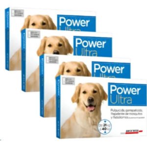 Pipeta Para Perros Grandes Power Ultra 21 A 40 Kg Pack X4 Azul