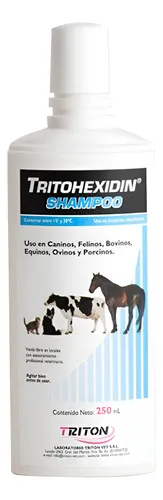 Shampoo Para Gatos Perros Vacas Caballos Tritohexidin 250 Ml N/a