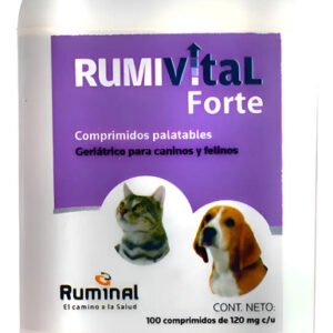 Rumivital Forte 100 Comp Geriátrico Perros Y Gatos 120mg