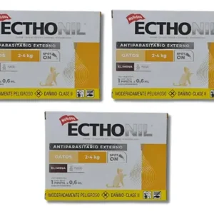 Pipeta Para Gatos Ecthonil 2 A 4 Kg X3uni Pulgas Garrapatas Amarillo