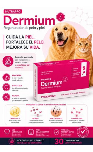 Nutrapro Dermium X 30 Comp Regenerador Pelo Piel Perro Gato - Image 3