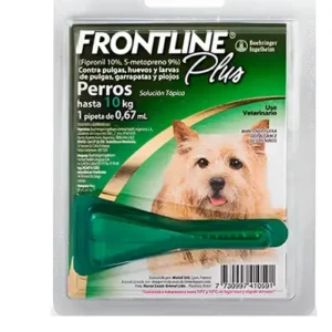 Pipeta Frontline Plus Perro Hasta 10 Kg Pulgas Y Garrapatas Verde