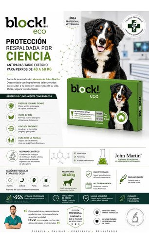 Pipeta Perros Block Eco 40 A 60kg Pulgas Garrapatas Ambiente Verde - Image 5