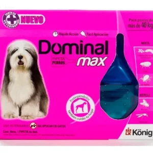 Pipeta Dominal Max Perros +40kg Pulgas Garrapatas Rosa Chicle