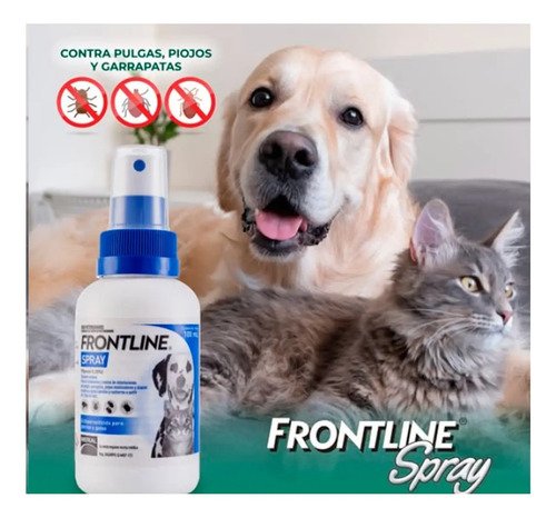 Spray Antipulgas Perros Gatos Garrapaticida Frontline 100ml Azul - Image 5