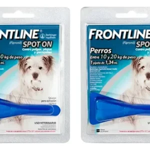 Pipeta Para Perros Frontline Spot On 10 Kg A 20 Kg Pulgas X2 Azul