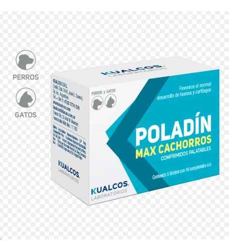 Poladin Max Cachorros Vitaminas Perros Gatos X50 Comprimidos