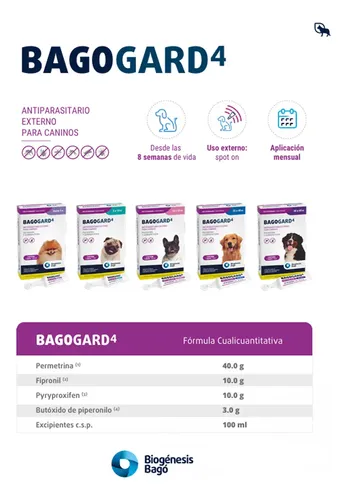 Pipeta Bagogard Perros Hasta 5 Kg Pulgas Garrapatas Bago Blanco - Image 3