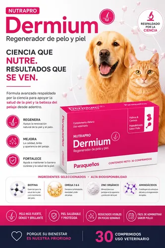 Nutrapro Dermium X 30 Comp Regenerador Pelo Piel Perro Gato - Image 4