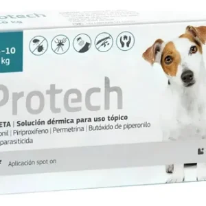 Pipeta Protech Perro 5 A 10 Kg Pulgas Garrapatas Mosquitos Azul Claro