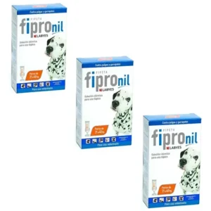 Pipeta Fipro Perros 21 A 40 Kg  Pack X3  Pulgas Garrapatas Blanco