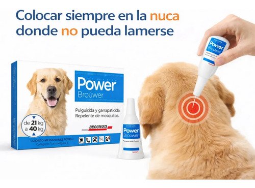 Pipeta Para Perros Grandes Power Ultra 21 A 40 Kg Pack X3 Azul - Image 4