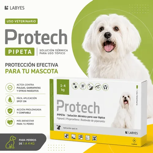 Pipeta Antipulgas Mosquitos Protech Perro Hasta 5kg - Labyes Verde Claro - Image 5