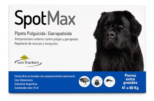 Pipeta Spotmax Perros 41 A 60kg Pulgas Garrapatas Mosquitos Blanco