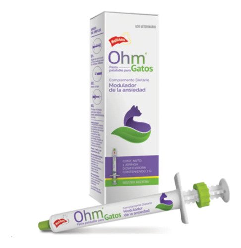 Ohm Pasta Palatable Jeringa 7gr Gatos Disminuye Ansiedad X 2 - Image 2