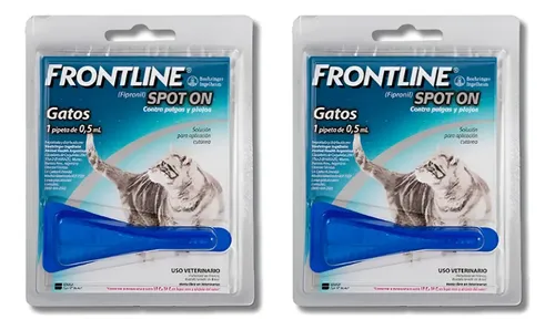 Frontline Spot On Pipeta X2 Antiparasitaria Gatos H/10 Kg Azul