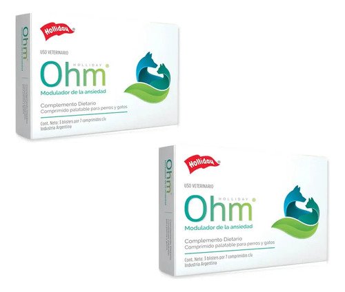 Ohm Perros Gatos Ansiedad X2 Unidades Comprimidos Palatables