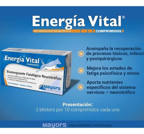 Energía Vital Suplemento 30 Comp Caninos Y Felinos - Image 2