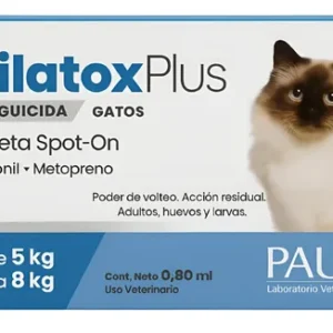 Pipeta Silatox Plus Gatos Felino 5 A 8kg Pulgas Garrapatas Azul
