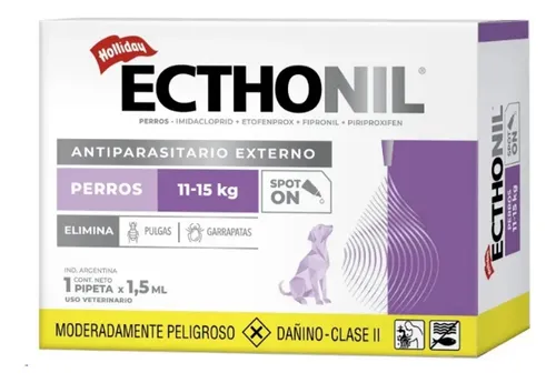 Ecthonil Pipeta Pulga Garrapata Perros 11 A 15kg 1 Mes Azul