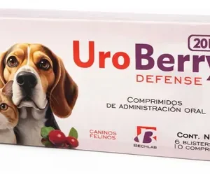 Uroberry 20kg X60 Comprimidos Perros Gatos Salud Urinaria Rosa Y Blanco