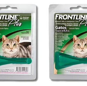 Pipeta Gatos Frontline Plus X2 Elimina Pulgas Y Garrapatas Azul
