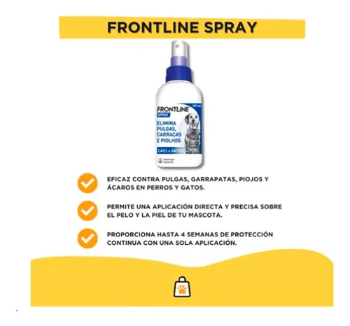 Spray Antipulgas Perros Gatos Garrapaticida Frontline 100ml Azul - Image 4