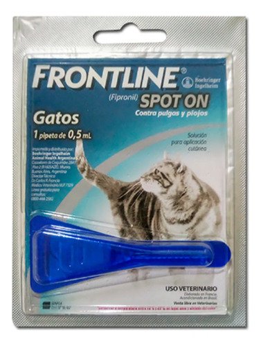Pipeta Para Gatos Frontline Spot On Elimina Pulgas Piojos X4 Azul - Image 4