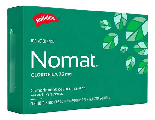 Nomat Perro X20 Comp Mal Aliento Olor Corporal Gases Verde Claro