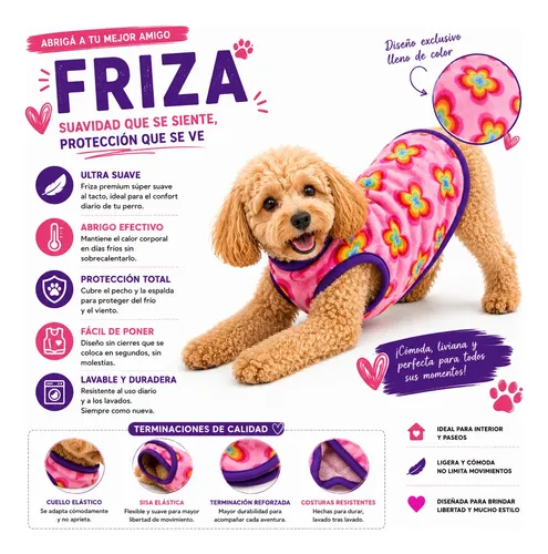 Ropa Friza Polar Reforzado Perros Gatos Talles 1 Al 12 Mariposas Talle 6 - Image 3