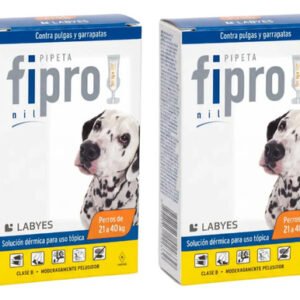 Pipeta Para Perros Fipro 21 A 40kg Garrapatas Combo X2uni Blanco