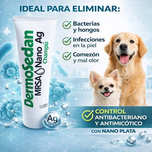 Shampoo Dermosedan Nano Ag Perro Gato Con Clorhexidina 200ml Coco - Image 3
