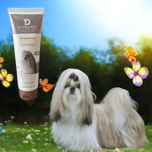 Shampoo Para Perros Dermapet Groom Pelo Largo (con Ceramidas) X 250 Ml Purple Gem - Image 4