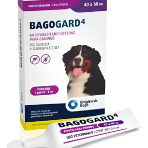 Pipeta Bagogard Perros 40 A 60 Kg Pulgas Garrapatas Bago Cian