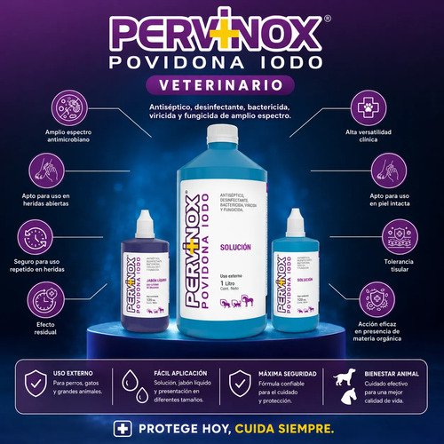 Pervinox 120ml Desinfectante Antiséptico Perro Gato Heridas Pervinox Solucion 120ml - Image 3