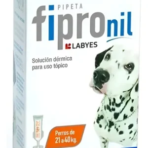 Pipeta Fipro Perros 21 A 40 Kg  Pulgas Garrapatas Mosquitos Blanco