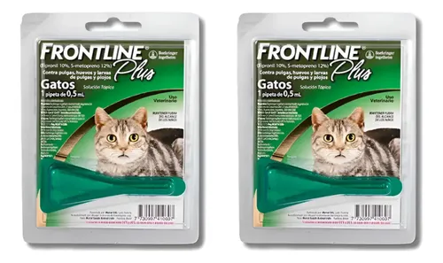 Pipeta Gatos Frontline Plus X2 Elimina Pulgas Y Garrapatas Agua