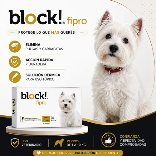 Pipeta Block Perro 1 A 10kg Pulgas Garrapatas Mosquitos Block 1 A 10kg - Image 5