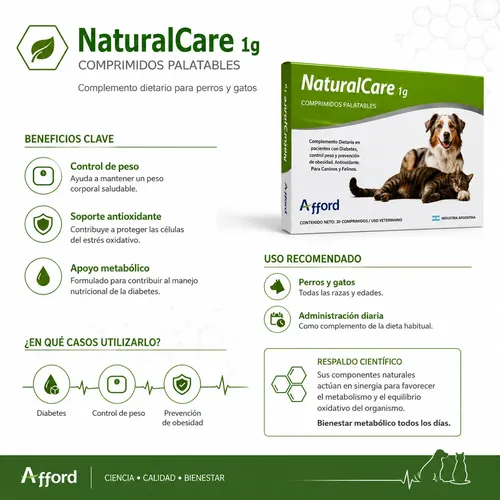 Suplemento Natural Care 1 Grs X 30 Comprimidos Perros Gatos - Imagen 2