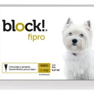 Pipeta Block Perro 1 A 10kg Pulgas Garrapatas Mosquitos Block 1 A 10kg