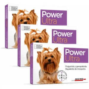 3 Pipeta Power Ultra Perro 2 A 4 Kg Pulgas Y Garrapatas Power Ultra 2 A 4kg X3 Unidades